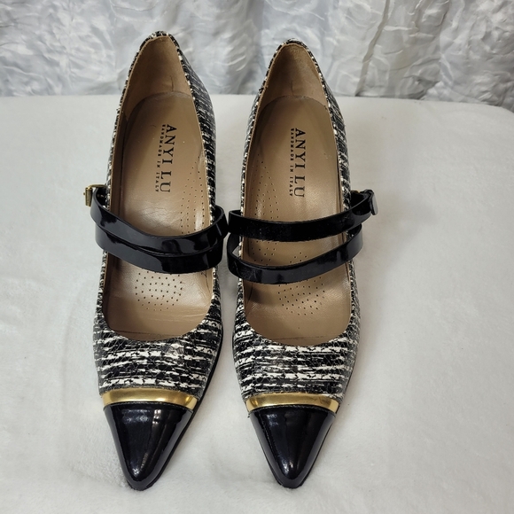 Anyi Lu Black & White Heel Size 40 - Picture 3 of 11